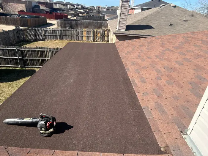 Finished shingle roof replacement on a DFW home by RGS General Contracting